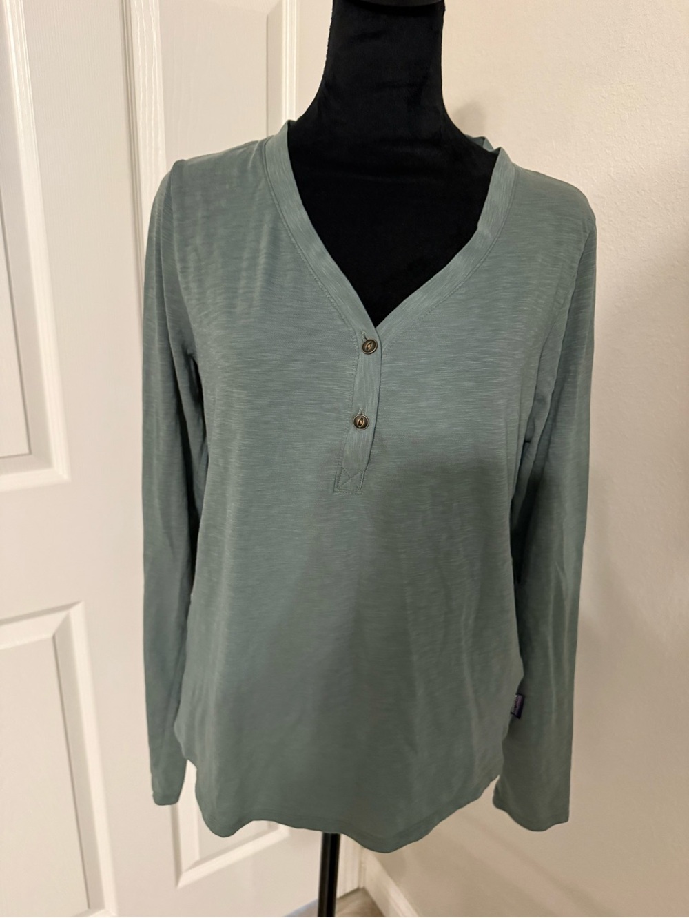 Patagonia Sage Green Long-Sleeve Henley Top